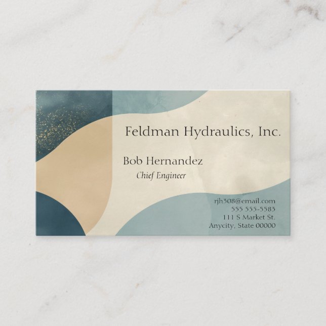 Tarjeta De Visita Fondo de las formas curvadas con texturas (Anverso)