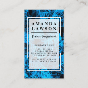 Tarjeta De Visita Fondo de las hojas tropicales azules