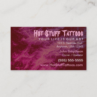 Tarjeta De Visita Fondo de llama fantasmal inspirado en tatuajes