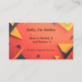 Tarjeta De Visita Fondo de los triángulos con espacio de texto