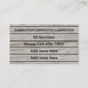 Tarjeta De Visita Fondo de madera del carpintero