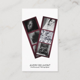 Tarjeta De Visita Fondo de madera del collage de la fotografía moder