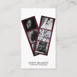 Tarjeta De Visita Fondo de madera del collage de la fotografía moder