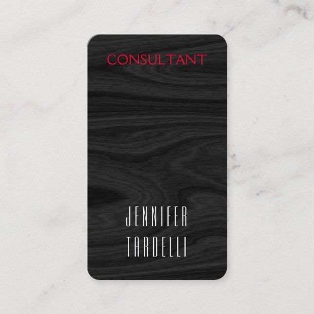 Tarjeta De Visita Fondo de Madera Gris Roneado Corner Elegante (Anverso)