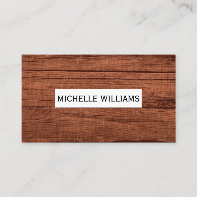 Tarjeta De Visita Fondo de madera lumínica (Anverso)