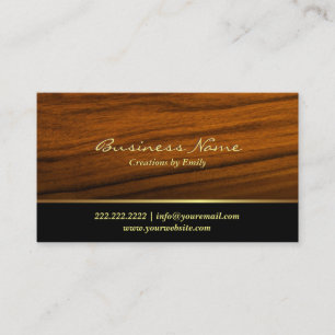 Tarjeta De Visita Fondo de Madera Moderna del Diseñador de Joyería