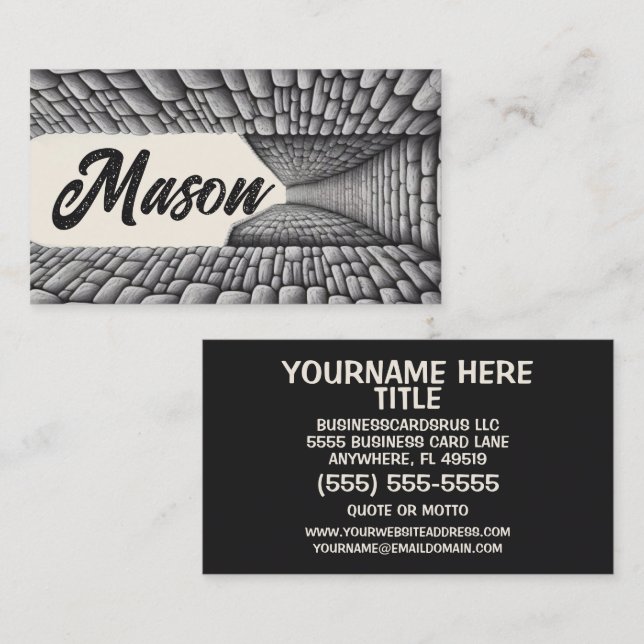 Tarjeta De Visita Fondo de Masonería Mason (Anverso / Reverso)