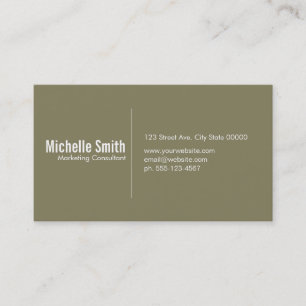 Tarjeta De Visita Fondo de olivo con línea divisoria