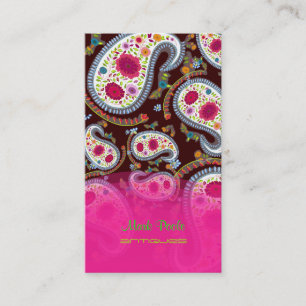 Tarjeta De Visita Fondo de paisley dibujado a mano de PixDezines/DIY