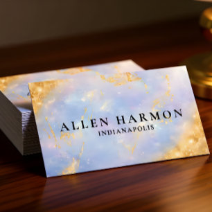 Tarjeta De Visita Fondo de piedra de ópalo azul con purpurina person