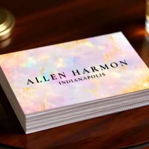 Tarjeta De Visita Fondo de piedra de ópalo azul con purpurina person