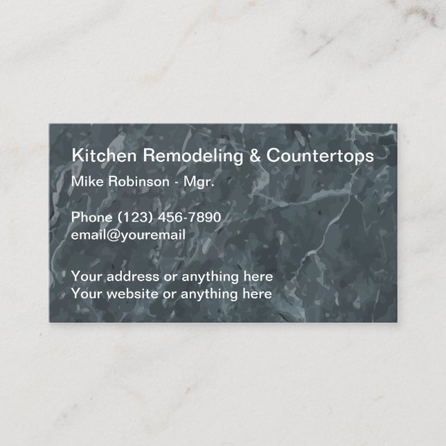 Tarjeta De Visita Fondo de Piedra de Remoción de Cocina (Anverso)