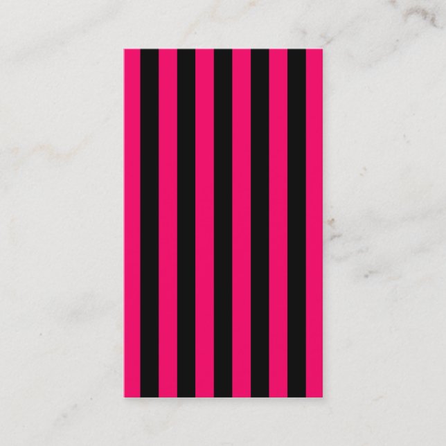 Tarjeta De Visita Fondo de rayas rosa y negro (Anverso)