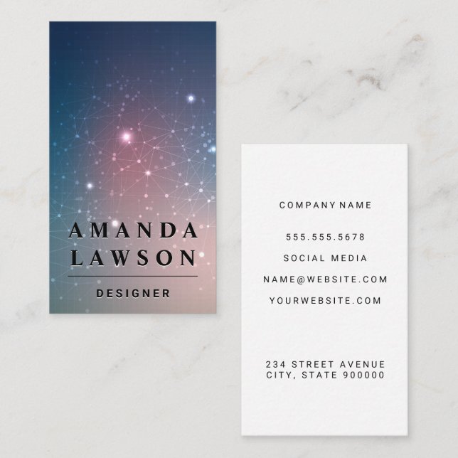 Tarjeta De Visita Fondo de red técnica (Anverso / Reverso)