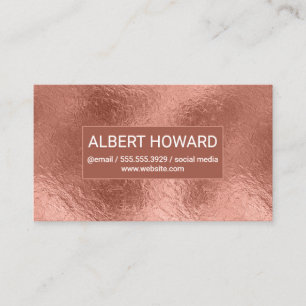Tarjeta De Visita Fondo de Relieve metalizado dorado Rosa Luminoso m