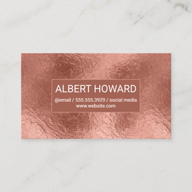 Tarjeta De Visita Fondo de Relieve metalizado dorado Rosa Luminoso m (Anverso)
