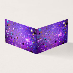 Tarjeta De Visita Fondo de Relieve metalizado púrpura con estrellas