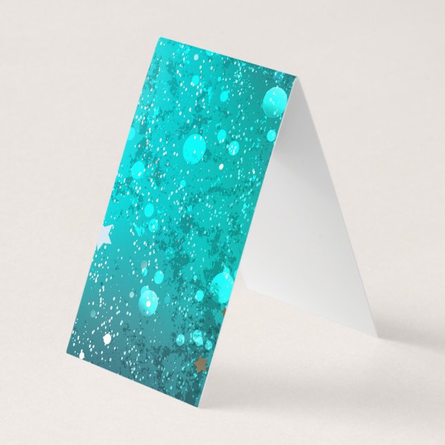 Tarjeta De Visita Fondo de Relieve metalizado turquesa de mimbre (Reverso)