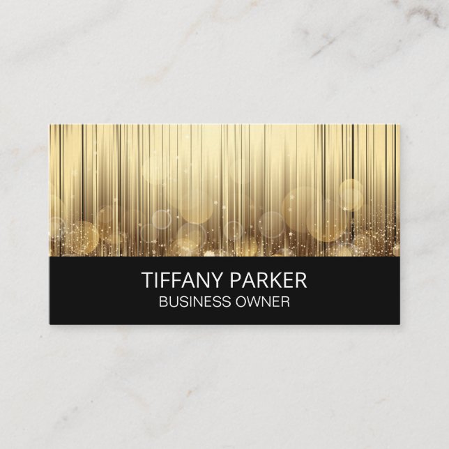 Tarjeta De Visita Fondo de resumen de oro | Bokeh (Anverso)