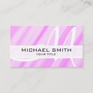 Tarjeta De Visita Fondo de resumen rosado moderno monograma