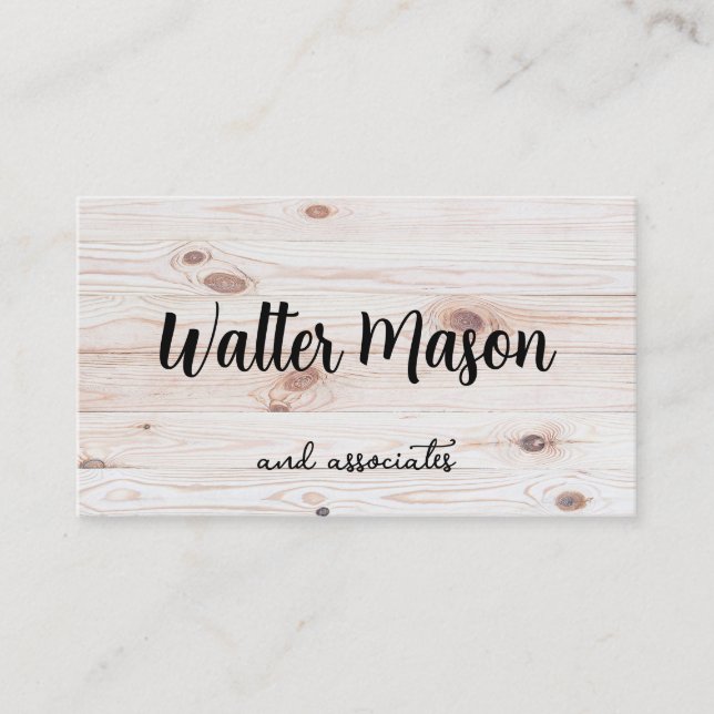 Tarjeta De Visita Fondo de tablas de madera (Anverso)