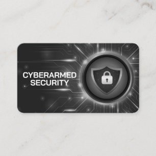 Tarjeta De Visita Fondo de tecnología cibernética con candado