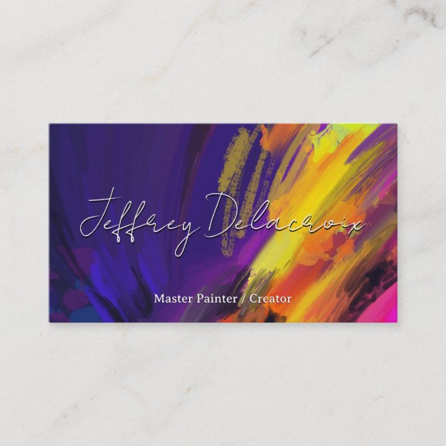 Tarjeta De Visita Fondo de trazos pintados artísticos (Anverso)