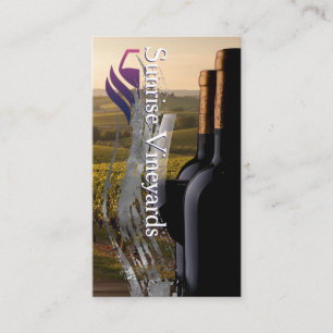 Tarjeta De Visita Fondo de viñedo   Botellas de vino de vidrio