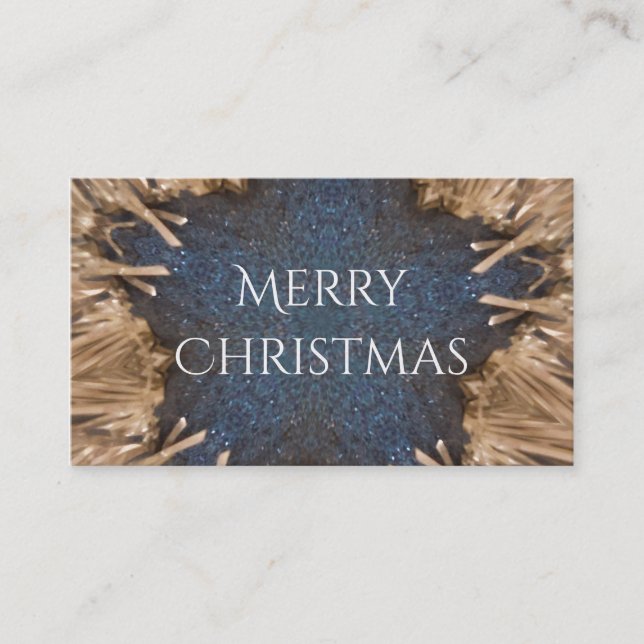 Tarjeta De Visita Fondo de Wicker de Estrella de Kaleidoscope Azul (Anverso)