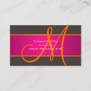 Tarjeta De Visita Fondo degradado Fucsia + Monograma de Naranja para