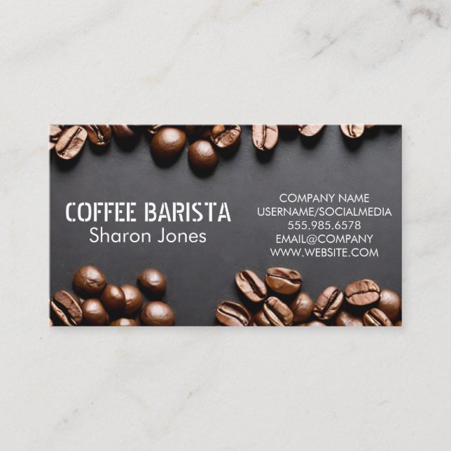 Tarjeta De Visita Fondo del café (Anverso)
