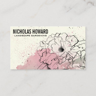 Tarjeta De Visita Fondo del dibujo floral