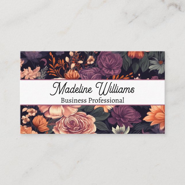 Tarjeta De Visita Fondo del Elegante Arreglo Floral (Anverso)