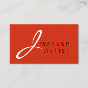 Tarjeta De Visita Fondo del Naranja rojo del artista de maquillaje d