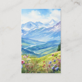 Tarjeta De Visita Fondo del paisaje de montaña acuarela