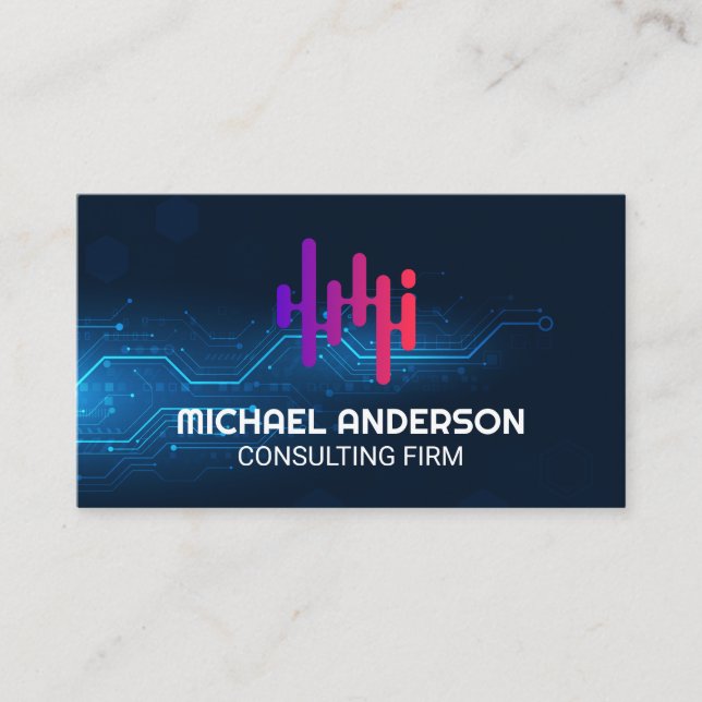 Tarjeta De Visita Fondo Digi Logo Moderno (Anverso)