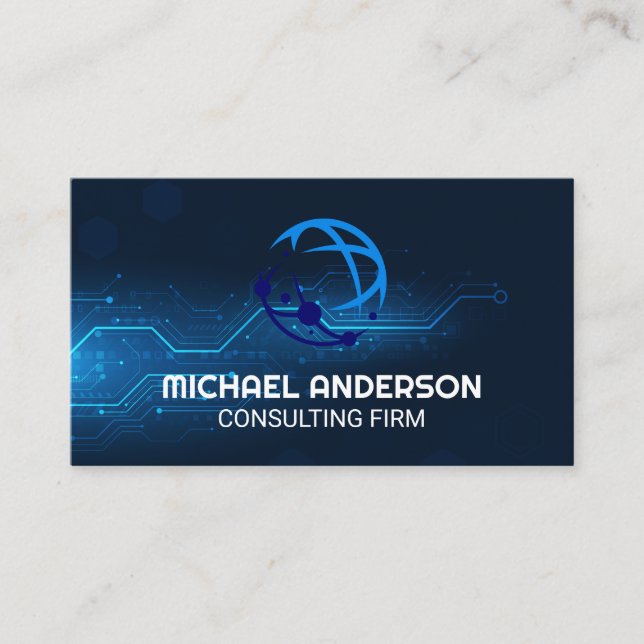 Tarjeta De Visita Fondo digital | Logotipo global (Anverso)