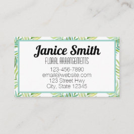 Tarjeta De Visita Fondo floral de hojas tropicales Verde