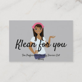 Tarjeta De Visita Fondo gris claro de los servicios de limpieza