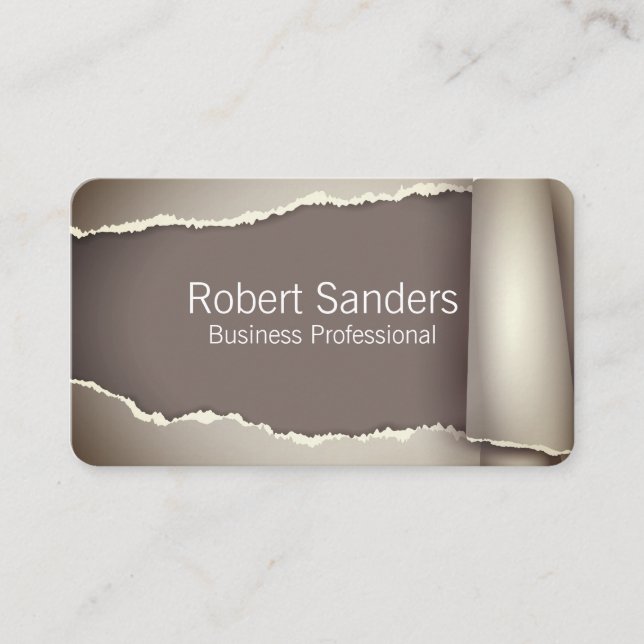 Tarjeta De Visita Fondo Gris de Papel Roto (Anverso)
