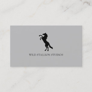 Tarjeta De Visita Fondo gris de Stallion