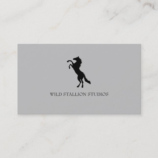 Tarjeta De Visita Fondo gris de Stallion (Anverso)
