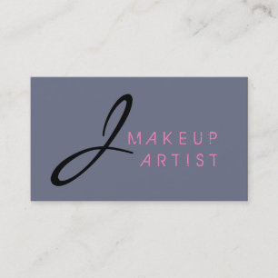 Tarjeta De Visita Fondo gris del artista de maquillaje monograma #2