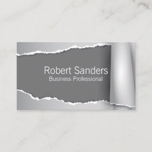 Tarjeta De Visita Fondo gris del papel desgarrado