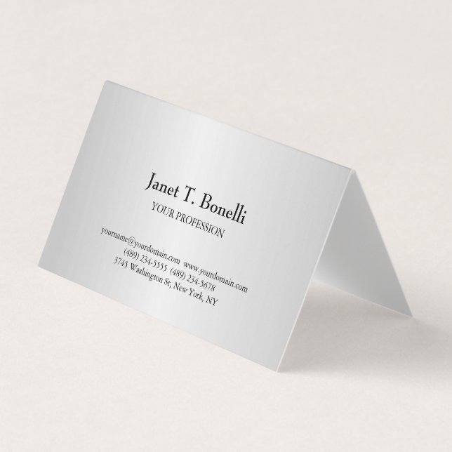 Tarjeta De Visita Fondo gris elegante simple profesional simple (Anverso)