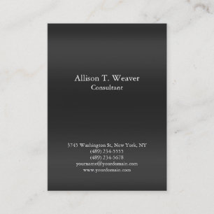 Tarjeta De Visita Fondo Gris Simple Plano Profesional Único