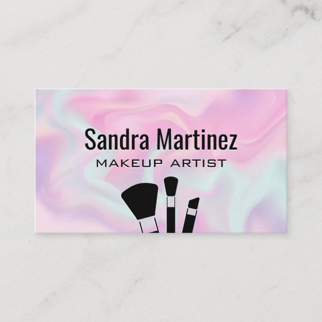Tarjeta De Visita Fondo líquido del Pastel (Anverso)