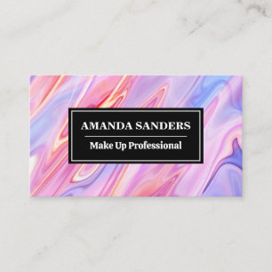 Tarjeta De Visita Fondo Líquido Púrpura Rosa