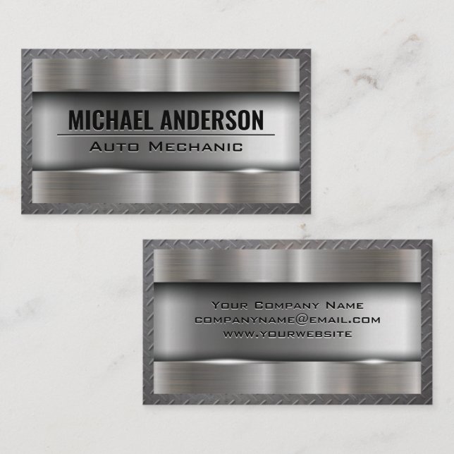 Tarjeta De Visita Fondo metálico | Acero (Anverso / Reverso)
