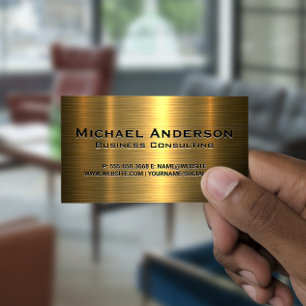 Tarjeta De Visita Fondo metálico de oro